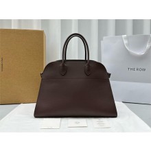 THE ROW MARGAUX 15 BAG IN BOX LEATHER Dark Chocolate 2024