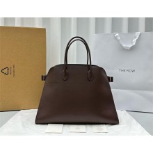 THE ROW MARGAUX 17 BAG IN BOX LEATHER Dark Chocolate 2024