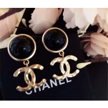 Chanel pearl CC logo earrings 2016 black