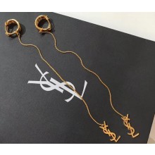 Saint Laurent Opyum Monogram Earrings In Brass 558203