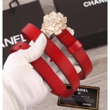 Chanel Flower Belt 2cm Red 2018
