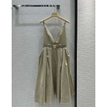 miu miu Panama cotton mini-dress khaki 2023 