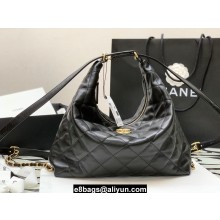 Chanel Lambskin Maxi Hobo Bag AS3488 Black 2022