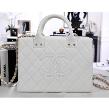 Chanel Calfskin Vanity Case Bag AS3345 White 2022