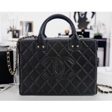 Chanel Calfskin Vanity Case Bag AS3345 Black 2022