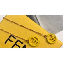 Fendi F Is Fendi Long Chain Earrings Yellow
