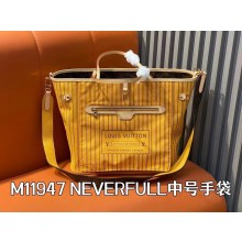 Louis Vuitton reversible Neverfull MM tote bag M11947 Jaune Safran 2024