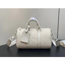 Louis Vuitton Keepall Bandouliere25bag Mineral All White M24434 2024