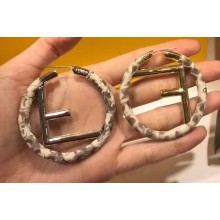 Fendi F Is Fendi Loop Earrings Elaphe Beige