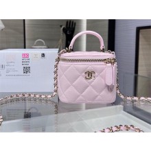 chanel pink mini clutch with chain in sheepskin AP2198 2024