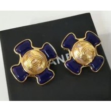 Chanel CC Stud Earrings Blue 2018