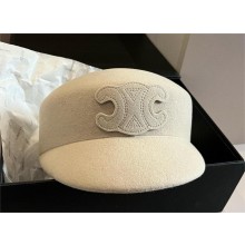 celine Triomphe cap in wool felt OFF WHITE 2024