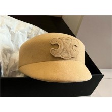celine Triomphe cap in wool felt BEIGE 2024