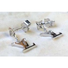 Louis Vuitton LV Logo Earrings Silver
