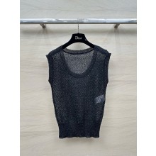 Dior Black Mohair, Alpaca and Silk Blend Knit TANK TOP 2024