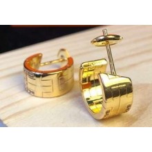 Hermes Crystal H Earrings Gold