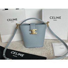 CELINE BLUE MINI BUCKET LOUISE IN SMOOTH CALFSKIN 2025