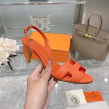 HERMES 7CM Eternite SANDALS IN EPSOM LEATHER orange