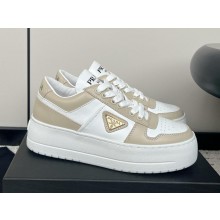 PRADA Downtown Bold leather sneakers Desert/White 2024