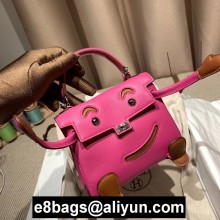 hermes kelly doll bag in original swift leather rouge/brown handmade