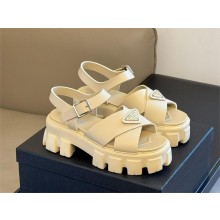 Prada Monolith rubber sandals Beige 2024
