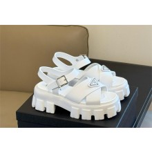 Prada Monolith rubber sandals white 2024