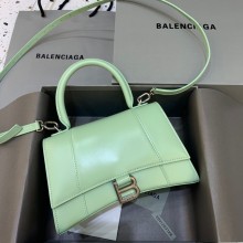 BALENCIAGA  Hourglass Small Handbag in light green shiny box calfskin 2022