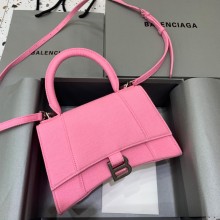 BALENCIAGA Hourglass Small Handbag in pink washed denim 2022