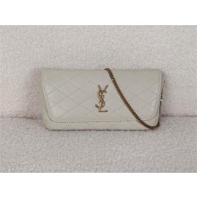Saint Laurent GABY chain phone holder in lambskin BLANC VINTAGE(original quality)