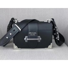 Prada Cahier Leather Bag 1BD045 Black 2018