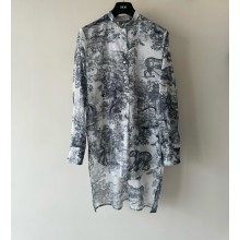 Dior White Toile de Jouy Cotton Voile long blouse 2024