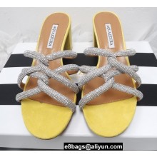 Aquazzura Heel 5.5cm Crystal Straps Moondust Sandals Yellow 2022