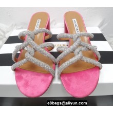 Aquazzura Heel 5.5cm Crystal Straps Moondust Sandals Pink 2022