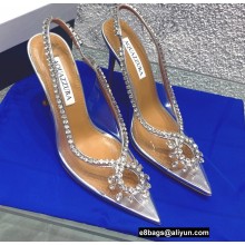 Aquazzura Heel 10cm PVC Seduction Crystal Pumps Silver 2022