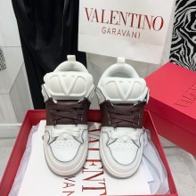 Valentino OPEN SKATE CALFSKIN AND FABRIC SNEAKER coffee 2022