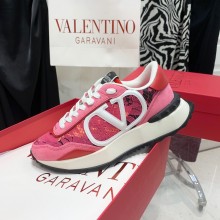 Valentino LACE AND MESH LACERUNNER SNEAKER SHOCKING PINK/PINK/PURE RED 2022
