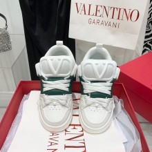 Valentino OPEN SKATE CALFSKIN AND FABRIC SNEAKER dark green 2022