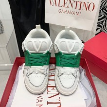 Valentino OPEN SKATE CALFSKIN AND FABRIC SNEAKER bamboo green 2022