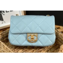 Chanel Mini Flap Bag in Lambskin AS3473 Light Blue 2022