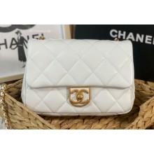 Chanel Small Flap Bag in Lambskin AS3474 White 2022