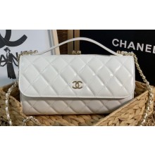 Chanel Flap Phone Holder Bag with Chain AP2875 White 2022