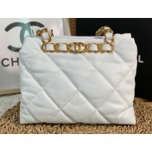 Chanel Small Shopping Bag in Lambskin AS3502 White 2022