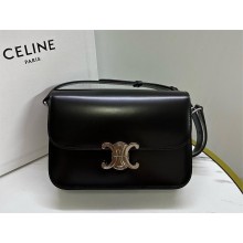 CELINE Classique Triomphe Bag in shiny calfskin black/silver 2024