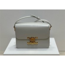 celine Teen Triomphe Bag in shiny calfskin green clay 2024