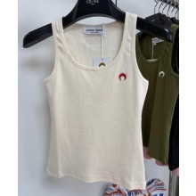 Marine Serre Moon cotton-blend jersey tank top white 2025