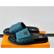 Louis Vuitton men's calfskin sandals green 2025