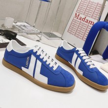  LANVIN Suede stitching cowhide and nylon fabric casual shoes in Blue LAs006
