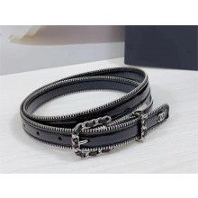 chanel 2cm Calfskin & Metal Black & Gold Belt AAA451 2024