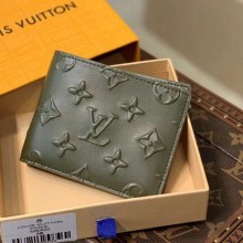 Louis Vuitton Monogram Seal cowhide SLENDER Wallet in Green M80520