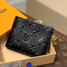 Louis Vuitton Monogram Seal cowhide SLENDER Wallet in Black M80520